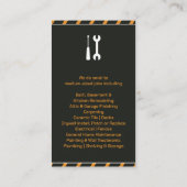 Carte de visite de construction Handyman (Dos)