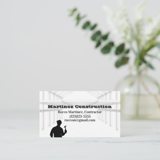 Carte de visite de construction minimal (Debout devant)