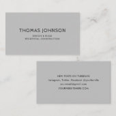 Carte de visite de construction moderne minimalist (Devant / Derrière)