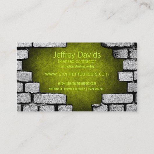 carte de visite de construction murale en brique c (Dos)