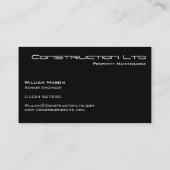 Carte de visite de construction noir et blanc (Dos)