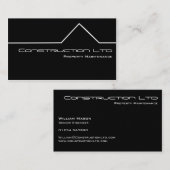 Carte de visite de construction noir et blanc (Devant / Derrière)