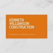 Carte de visite de construction orange tendu (Devant)