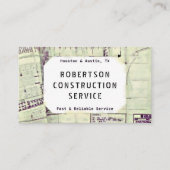 Carte de visite de construction - Plan de construc (Devant)