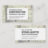 Carte de visite de construction - Plan directeur b (Devant / Derrière)