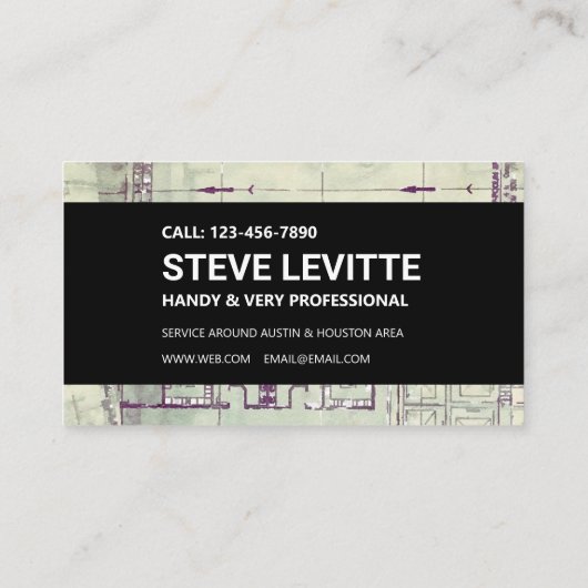 Carte de visite de construction - Plan directeur e (Dos)