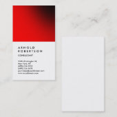 Carte de visite de consultant à tendance rouge bla (Devant / Derrière)
