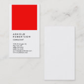 Carte de visite de consultant à tendance rouge bla (Devant / Derrière)