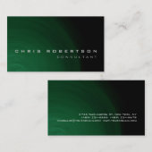 Carte de visite de consultant Abstrait Black Green (Devant / Derrière)