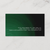 Carte de visite de consultant Abstrait Black Green (Dos)