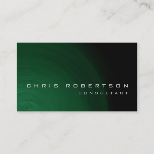 Carte de visite de consultant Abstrait Black Green (Devant)