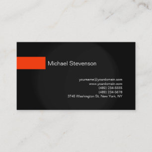 Carte de visite de consultant Black Orange Grey