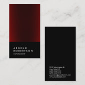 Carte de visite de consultant Black Red tendance (Devant / Derrière)