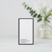 Carte de visite de consultant blanc à bordure noir (Debout devant)