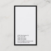 Carte de visite de consultant blanc à bordure noir (Dos)