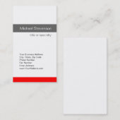Carte de visite de consultant blanc gris-rouge (Devant / Derrière)