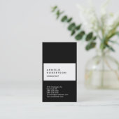 Carte de visite de consultant blanc noir vertical (Debout devant)