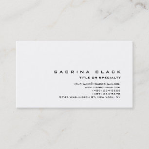 Carte de visite de consultant chic blanc tendance