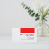 Carte de visite de consultant Chic Red White (Debout devant)