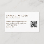 Carte de visite de consultant créatif en marbre mo (Dos)