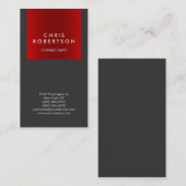 Carte de visite de consultant élégant gris rouge t (Devant / Derrière)