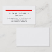 Carte de visite de consultant en bande rouge moder (Devant / Derrière)