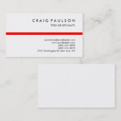 Carte de visite de consultant en bande rouge noire (Devant / Derrière)