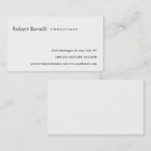 Carte de visite de consultant en blanc noir (Devant / Derrière)