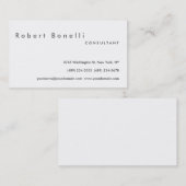 Carte de visite de consultant en blanc noir (Devant / Derrière)