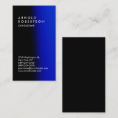 Carte de visite de consultant en bleu noir vertica (Devant / Derrière)