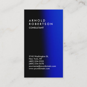 Carte de visite de consultant en bleu noir vertica