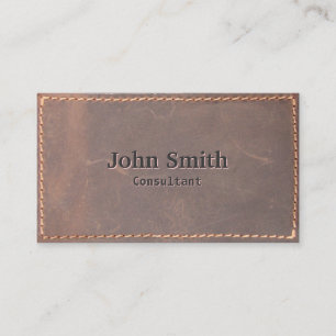 Carte de visite de consultant en cuir d'égout élég
