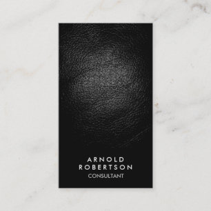 Carte de visite de consultant en cuir noir