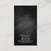 Carte de visite de consultant en cuir noir (Dos)