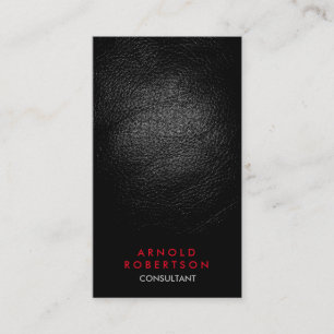 Carte de visite de consultant en cuir rouge noir