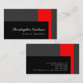 Carte de visite de consultant en gris noir rouge (Devant / Derrière)
