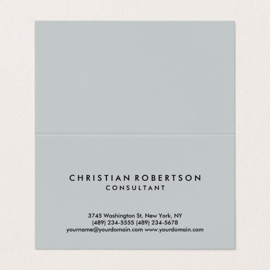 Carte de visite de consultant en gris simple et te (Extérieur déplié)