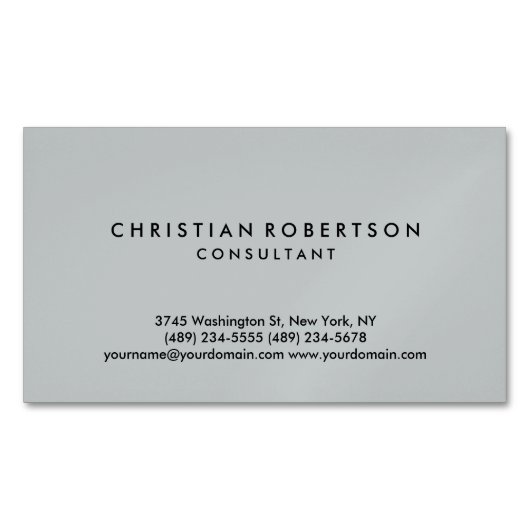 Carte de visite de consultant en gris simple et te (devant)