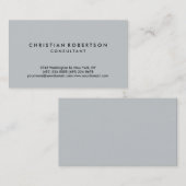 Carte de visite de consultant en gris simple et te (Devant / Derrière)