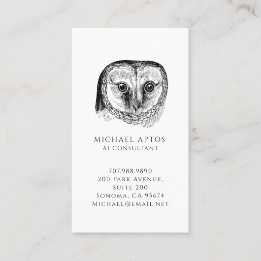 Carte de visite de consultant en IA illustrée (Devant)