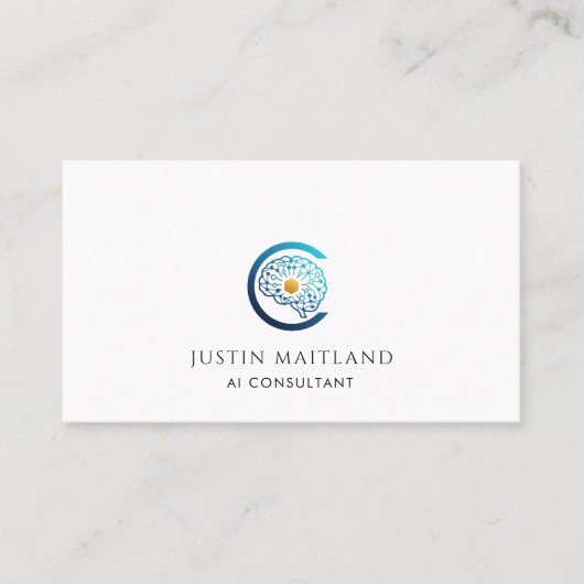 Carte de visite de consultant en IA moderne (Devant)