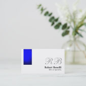 Carte de visite de consultant en monogramme bleu b (Debout devant)