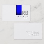 Carte de visite de consultant en monogramme bleu b (Devant / Derrière)