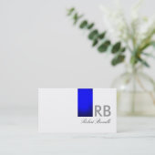 Carte de visite de consultant en monogramme bleu b (Debout devant)