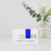 Carte de visite de consultant en monogramme bleu b (Debout devant)