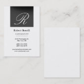 Carte de visite de consultant en monogramme gris b (Devant / Derrière)