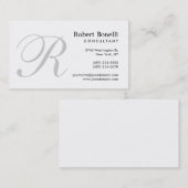 Carte de visite de consultant en monogramme gris b (Devant / Derrière)