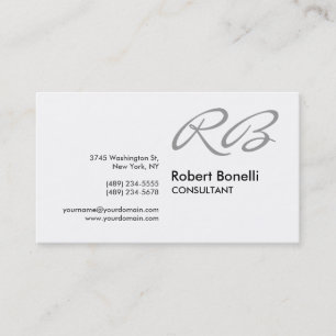 Carte de visite de consultant en monogramme noir b