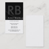 Carte de visite de consultant en monogramme noir b (Devant / Derrière)