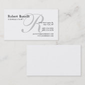 Carte de visite de consultant en monogramme noir b (Devant / Derrière)